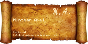 Muntean Axel névjegykártya